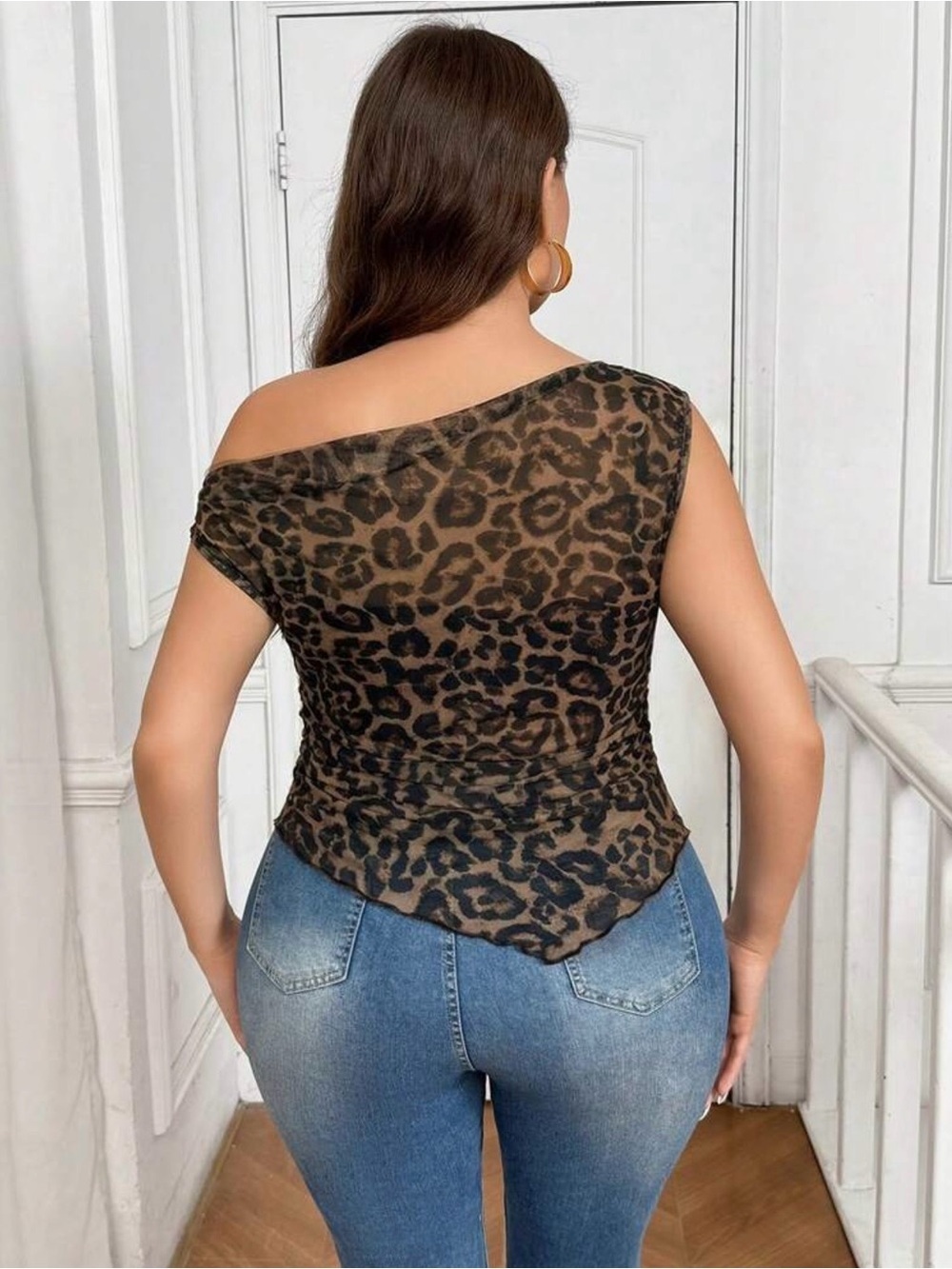 Leopard Print Sleeveless Top - Brown/Black - Picture 4 of 4